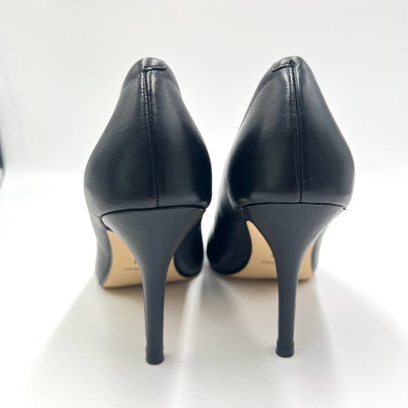 Nine West Womens Flax Black Leather Classic Point Toe Stiletto Heels Pumps Shoes - Picture 7 of 15